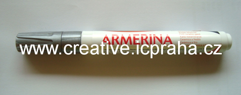 popisovač Armerina na porcelán 6ml - stříbrná